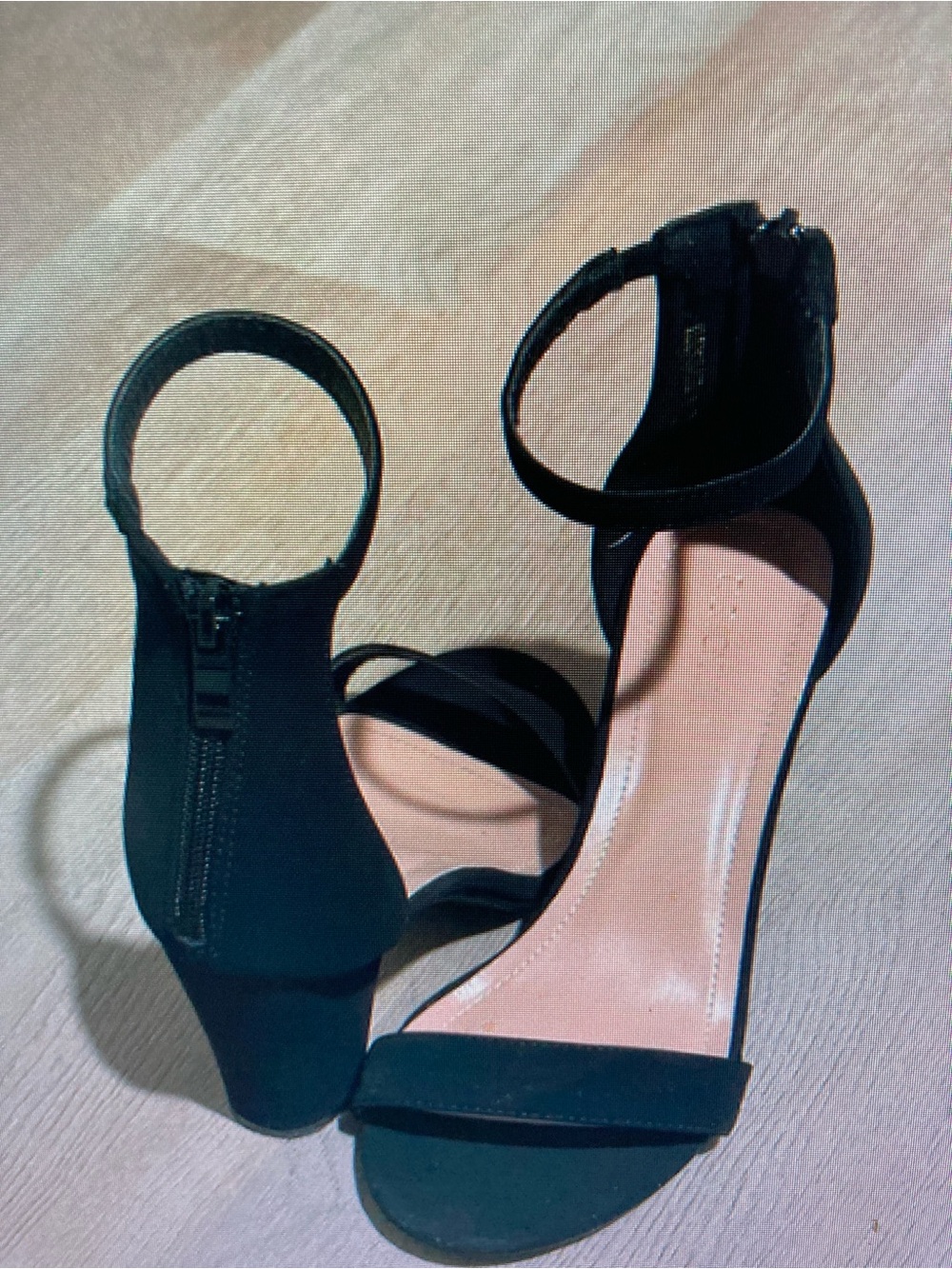 Women's Black Ankle-Strap Block Heel Sandals